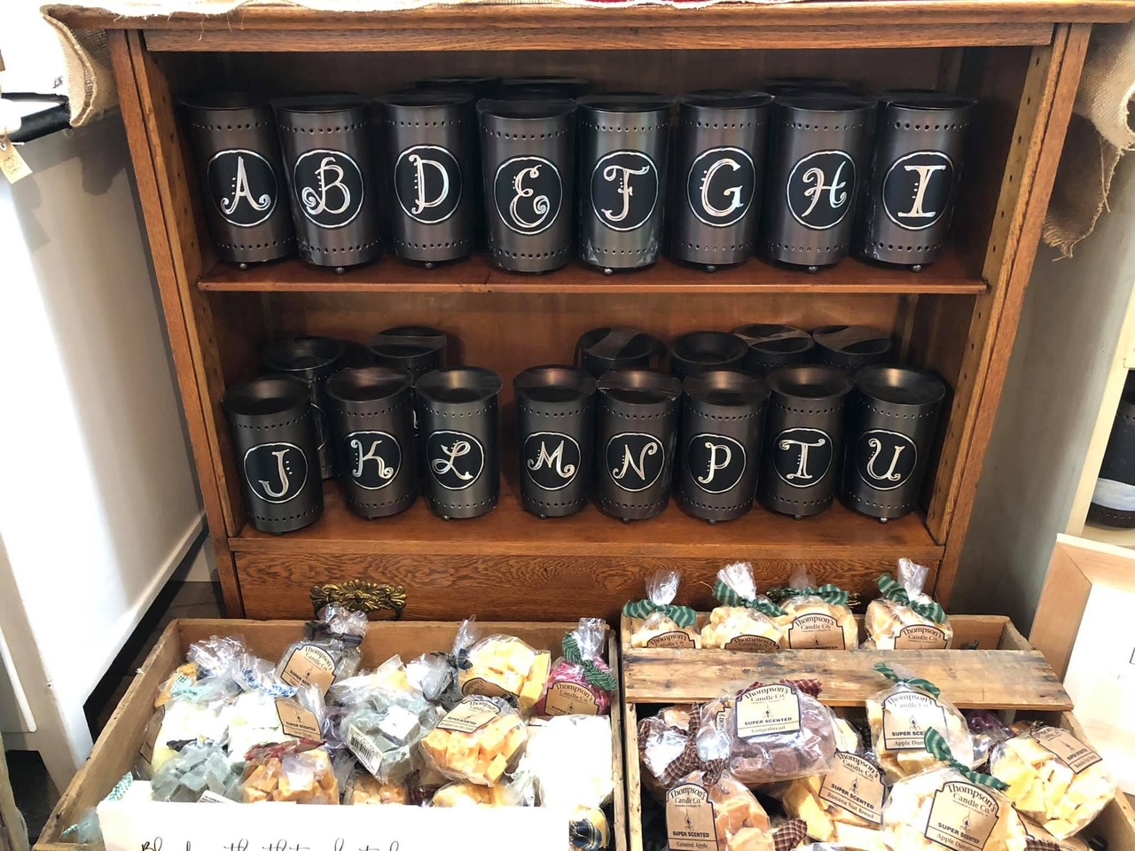 Monogrammed tin candle warmers